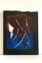 Load image into Gallery viewer, Side view of gallery wrapped canvas abstract painting showing painted edges